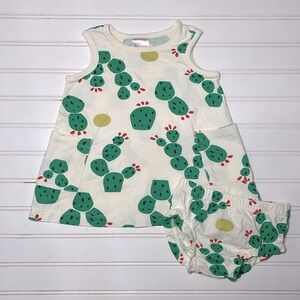 HANNA ANDERSSON VGUC 100% Cotton Cactus Dress Bloomer Set